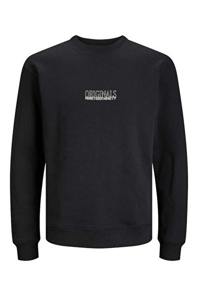 Jack & Jones 12246830-Fw Jorshadow Brandıng Sweat Crew Neck Blk Erkek Sweat S...