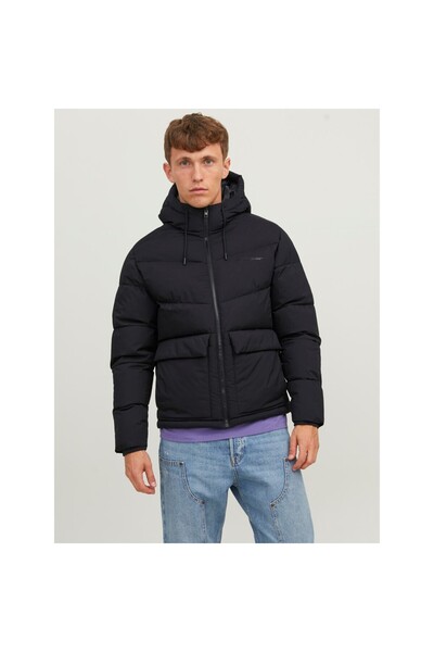 Jack & Jones Ανδρικό παλτό Jack&jones Vesterbro Puffer Sn με μαύρη κουκούλα