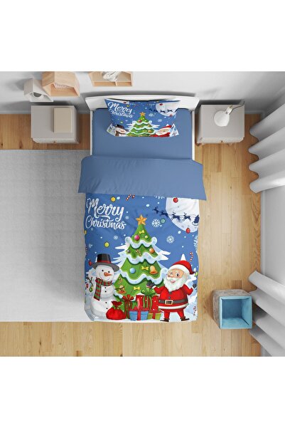 Erays Home طقم غطاء لحاف فردي ثلاثي الأبعاد لعام مطبوع بتصميم عيد الميلاد الم...