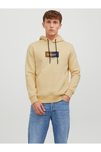 Jack & Jones Ανδρικό φούτερ με κουκούλα κίτρινο 12242197_JORDALSTON BRANDING SWEAT