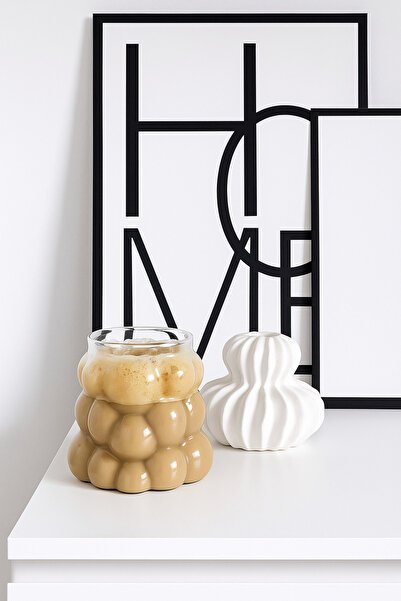 ERKUGO Grape Glass, Heat-Resistant Borosilicate Glass, Bead-Shaped Cold Coffee Cup