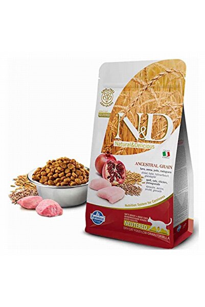 N&D Ancestral Grain Tavuklu Narlı Düşük Tahıllı Kısırlaştırılmış Kedi Maması ...