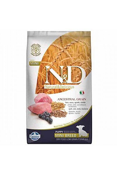 N&D Ancestral Grain Mini Puppy Kuzulu Yaban Mersinli Küçük Irk Düşük Tahıllı ...