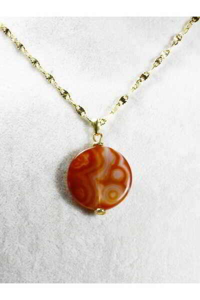 ILGIN DOĞAL TAŞ TAKI قلادة من حجر العقيق الأحمر الطبيعي / عقيق يمني / عقيق كا...