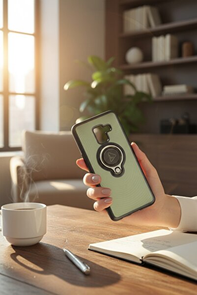 batuteknoloji Galaxy A8 Plus 2018 (A730) Buzlu Yüzüklü Lazer Silikon Kılıf