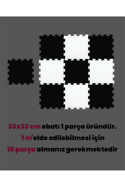 DECOZEYN Antrasit Renk Peluş Kreş Halısı Anaokulu puzzle halı Japonhalı