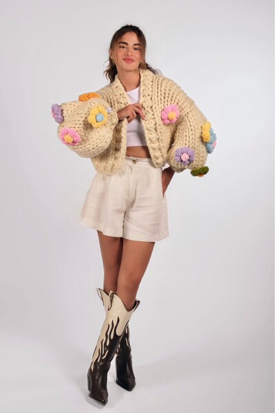 HEYAYS Bloom El Örgüsü Hırka