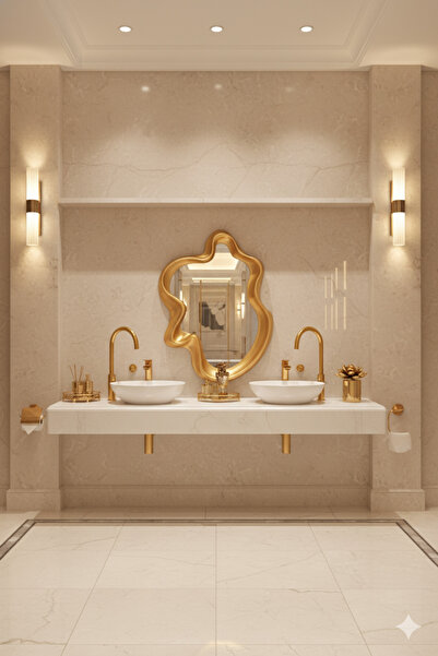 Generic An elegant mirror with a luxurious frame adds a touch of sophistication to any space. 67 x 49 cm