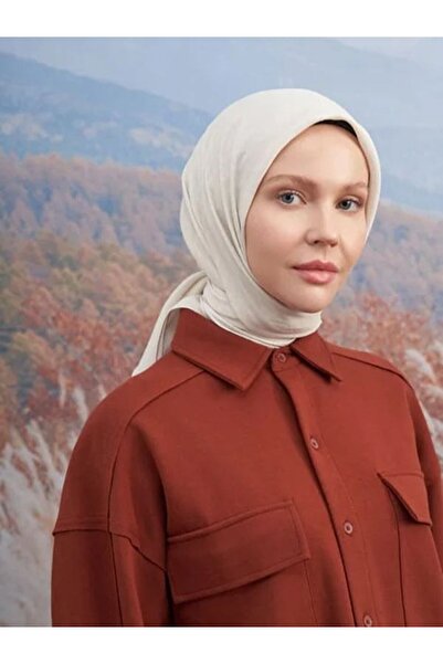 ARMANDA COTTON MONOGRAM DESEN EŞARP - KREM