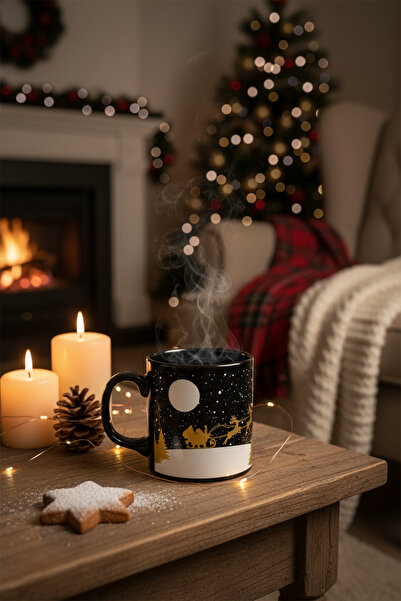 Duxud Yılbaşı Kupası Desenli Siyah