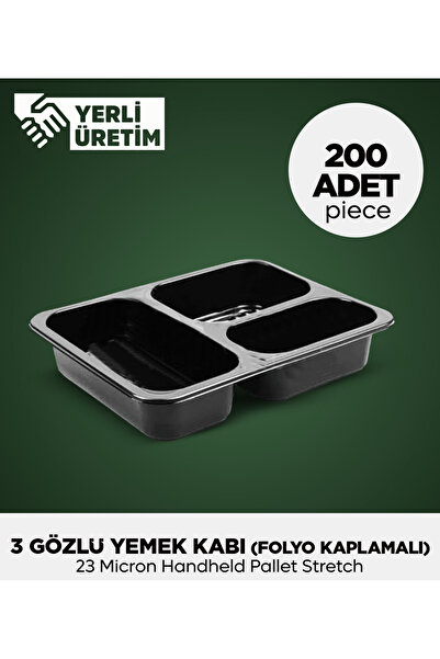 Sepet Doldur 3 Compartment Food Container 200 Pieces