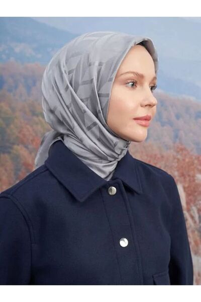 ARMANDA İTALYAN JAKAR ZİGZAG DESEN EŞARP - GRİ (1 ADET)