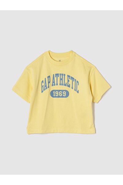 GAP Erkek Çocuk Sarı VintageSoft Athletic Logo T-Shirt