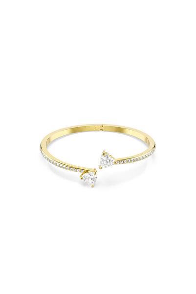 Swarovski Mesmera Bileklik, Kalp, Beyaz, Altın rengi kaplama