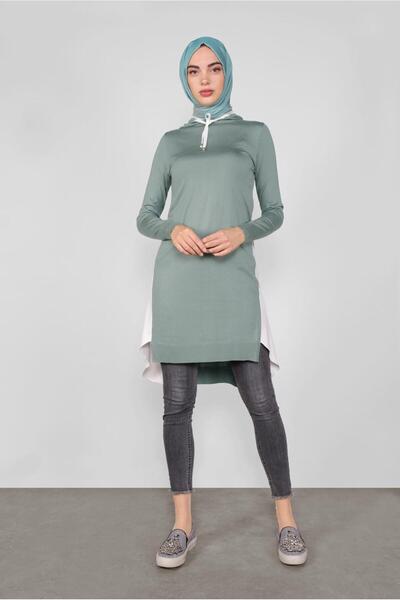 Alvina Hooded Shirt Piece Knitwear Tunic 41060