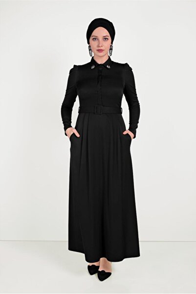 Alvina YAKASI TAŞLI ELBİSE 40455