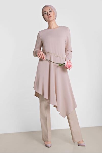 Alvina 4250 Model Asymmetrical Cut Tunic