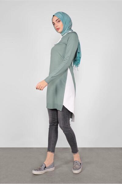Alvina Hooded Shirt Piece Knitwear Tunic 41060