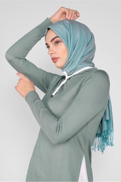 Alvina Hooded Shirt Piece Knitwear Tunic 41060