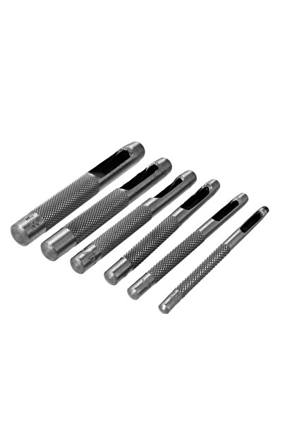 Lawazim Precision Hollow Punch Set 6 Piece - Round Hole Punch Tools for Leather and Rubber