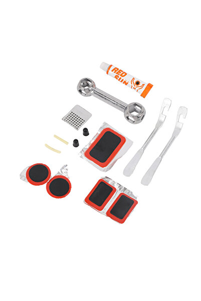 Lawazim Bike Repair Kit 14 Piece - Multi Tool and Patch Set for Tire Puncture and Repairs