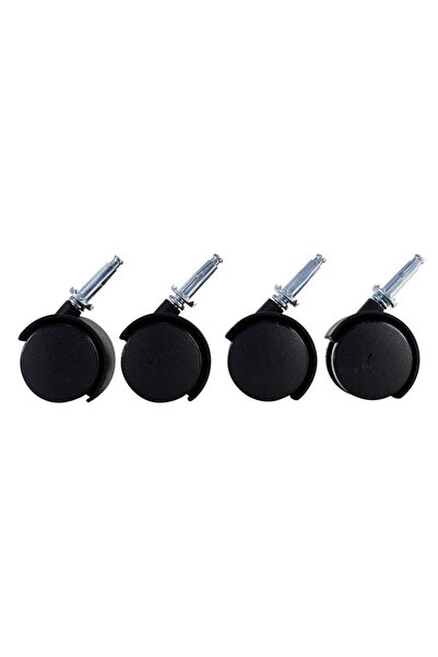 Lawazim Furniture Caster 4 Piece 40mm - Black Nylon Swivel Wheels for Chairs and Cabinets