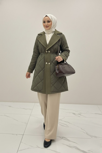 Safgiyim44 Premium Kaşe Detaylı Ceket Haki