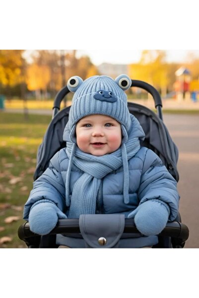 Kitti Baby Boy Scarf Beanie Glove Set 0-18 Months