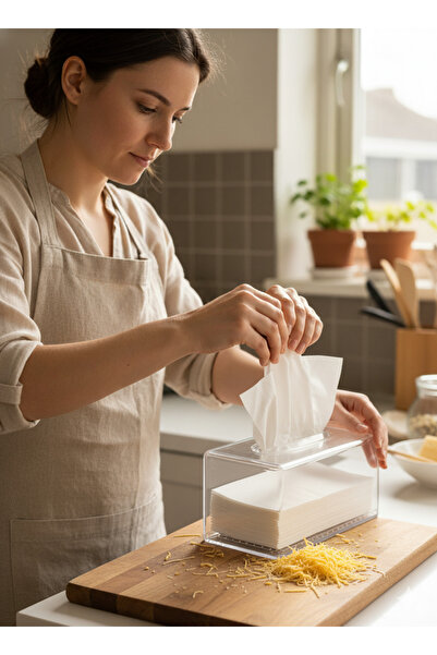 Tercih Home Rectangular Acrylic Clear Napkin Holder Wet Wipes Box Napkin Organizer Z Napkin Compatible