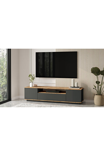 Yurupa Aven Tv Ünitesi Tv Sehpası Kapaklı 180cm Çam-Antrasit AVE7-AA