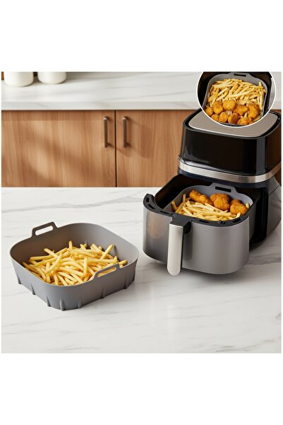 ISO TRADE Silicone Tray for Air Fryer 20x20 cm – Reusable, Non-Stick, Alternative to Baking Paper