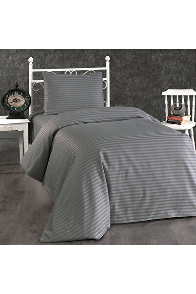 Alena Home Style طقم غطاء لحاف فردي مخطط من سلسلة الفنادق القطنية (مع ملاءة م...