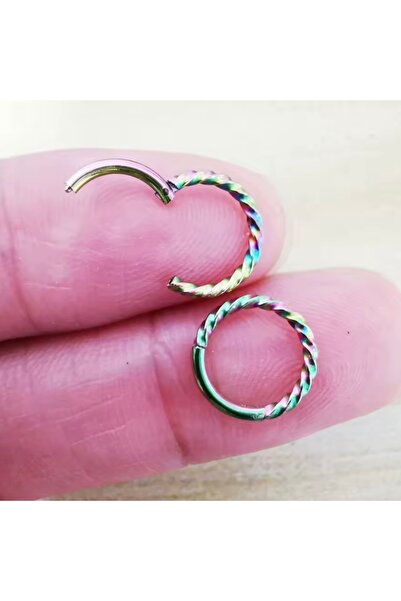 Bylin Cerrahi Çelik Burgu Kilitli Halka Piercing-tragus, Helix,rook,septum,da...