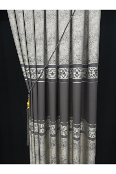 Art Perde Κουρτίνα φόντου πάνελ Γκρι (Δώρο στολίδια) Κουρτίνα φόντου μονόφυλλο