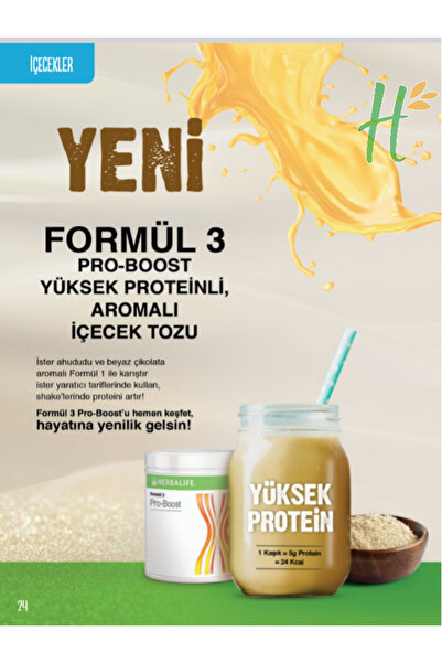 Herbalife Formül 3 Pro Boost – ekstra protein desteği İçin Nötr Aromalı içece...