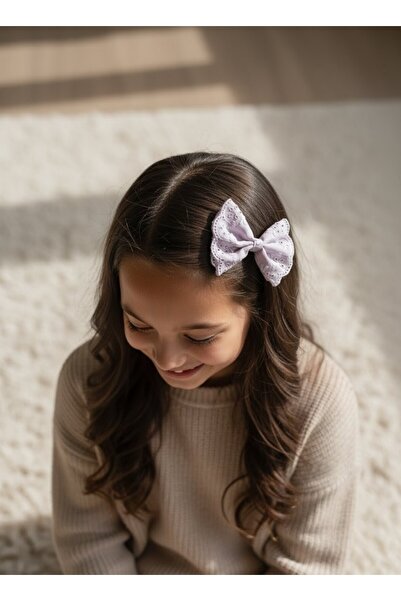 Toka Delisi El Yapımı Lila Fistolu Çocuklar İçin Fiyonk Toka, Özel Tasarım, K...