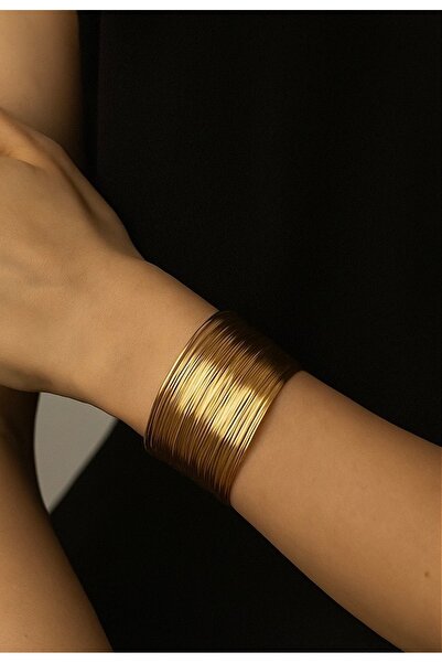 stainless steell Gold Kalın Tel Kelepçe