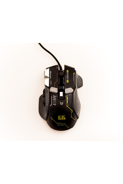 OEM G6 RGB Gaming Mouse, Black, 10 Programmable Buttons, Adjustable 12800 DPI, LED Lighting, Ergonomic