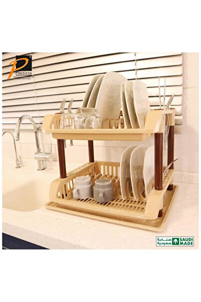 Generic رف تجفيف الأطباق ومصفاة ذات طبقتين 46*36*35 سم