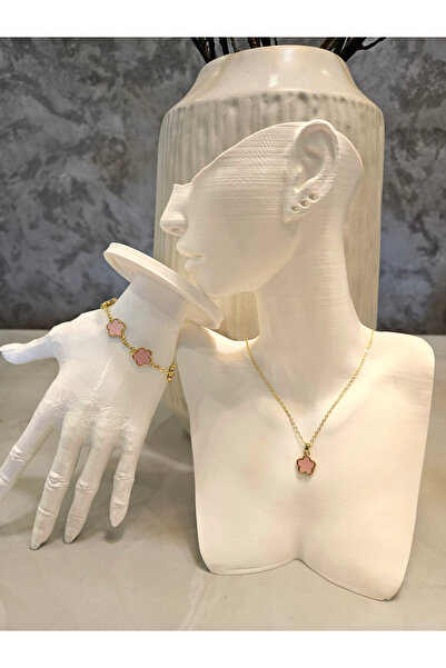 Alyas Aksesuar Clover Necklace and Bracelet Set