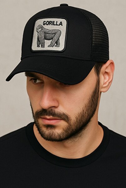 mottomia Gorilla Figurad Culoare Neagră Unisex Femei/Bărbați Șapcă/Beretă reg...