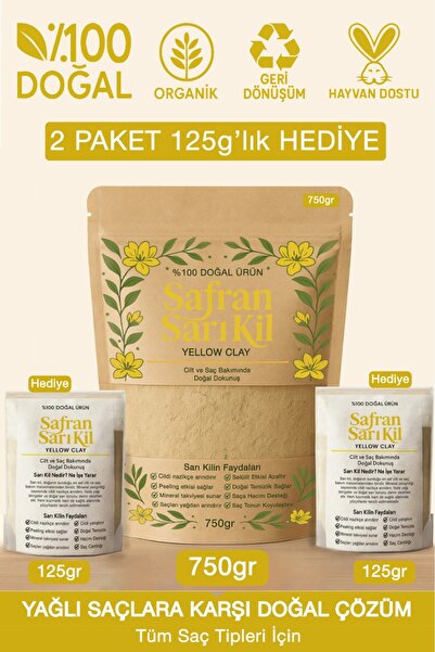 Safran Sarı Fransız Kili Altın Kil Saç Bakım Ürünü Yellow Clay Hair