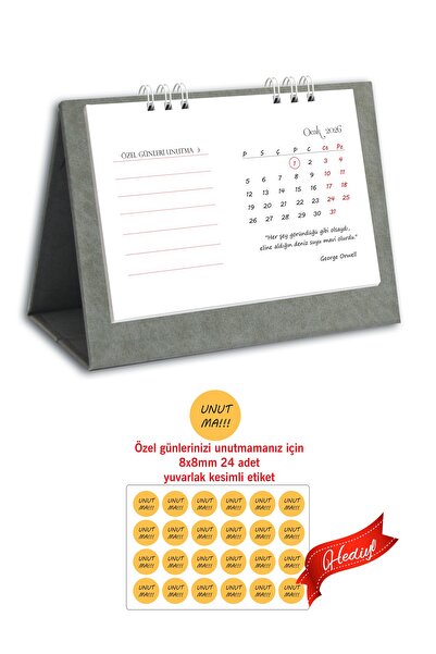 cabuk baskı 2026 Takvim, 2026 Güzel Sözler Masa Takvimi Açık Gri,2026 Üçgen Takvim, 2026 Spiralli Masa Takvimi