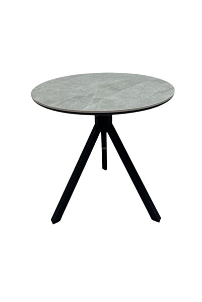 Al Saada Home Single Service Table - Ceramic - Gray - 70*70*75