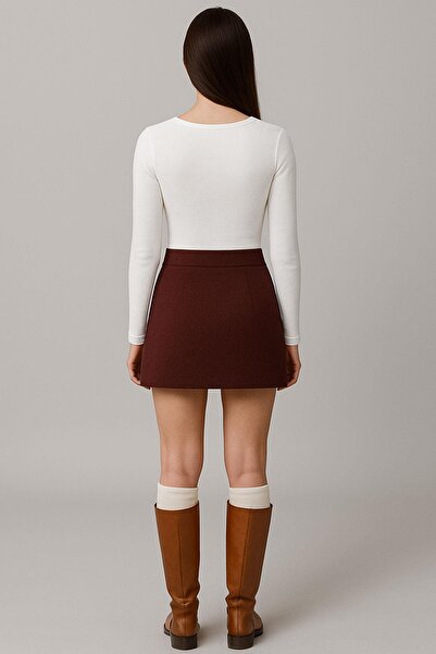 COTENCONCEPT Μακρυμάνικη μπλούζα με ριμπάκια με λαιμόκοψη καγιάκ