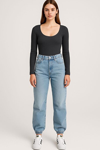 COTENCONCEPT 2 τεμάχια μπλούζα με μακρύ μανίκι και λαιμόκοψη με ραβδώσεις