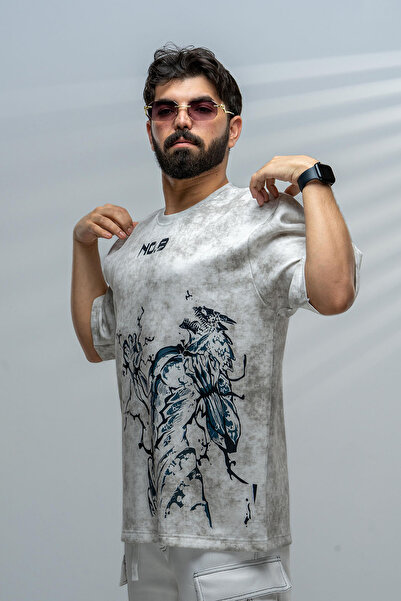 saneafn White T-shirt with Monster 8 character design