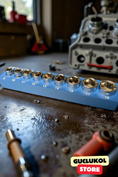 GÜÇLÜKOL منظم مجموعة مفاتيح الطوقة مقاس 9-19 مم - حامل عملي ومتين لحامل الطوقة