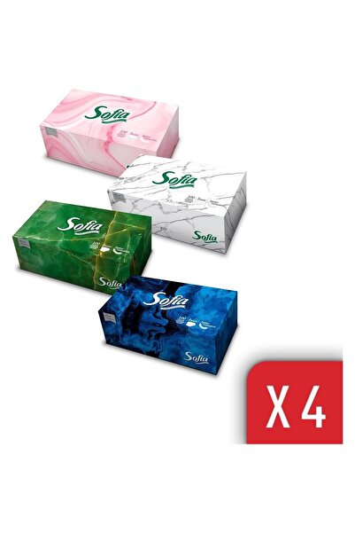 Sofia Kutu Mendil 100 Yaprak x 4