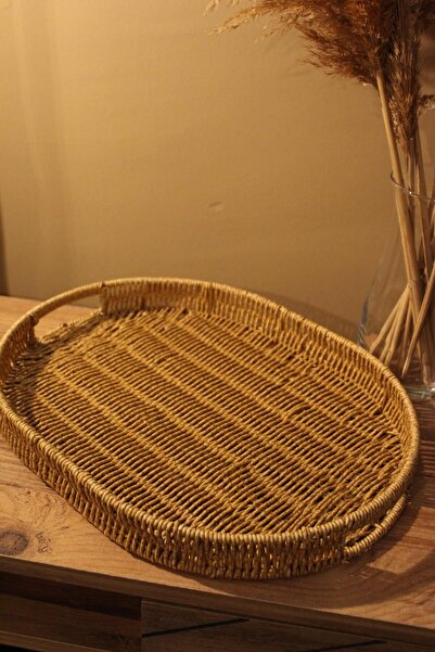 Paganca Wicker Rattan Oval Tray Large Size